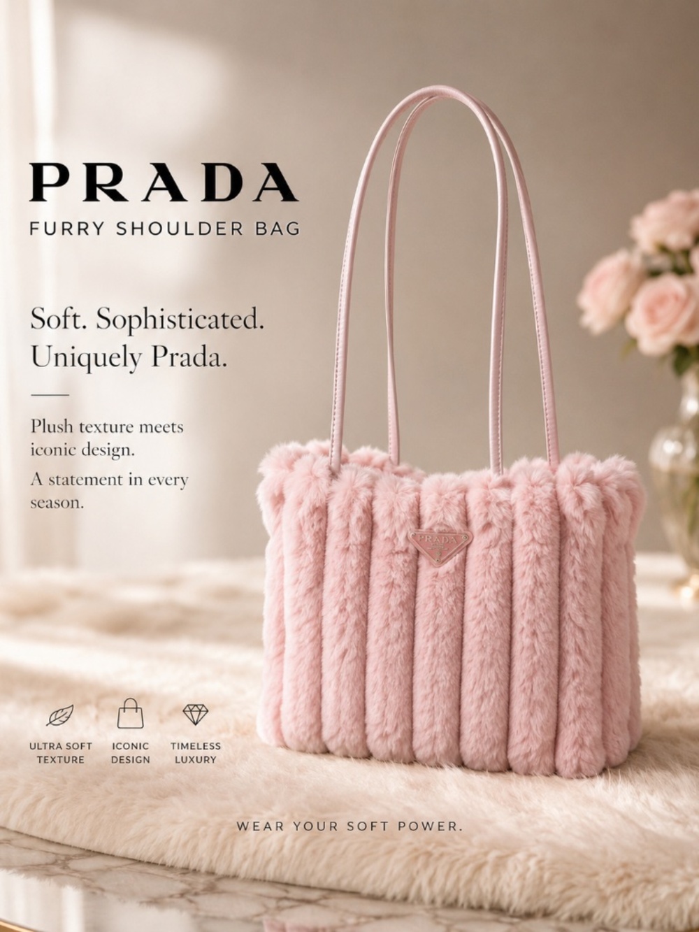 Marcia’s Bundle deal 3 Pink Prada Furry GWP SMALL TOTES